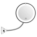 Miroir de maquillage grossissant 10x avec ventouse pour salle de bain label