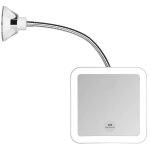 Miroir de maquillage grossissant x5 avec lumi�re led col de cygne flexible et ventouse portable sans ...