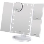 Miroir maquillage lumineux - miroir led - 21 led et grossissement 1x / 2x / 3x / 10x, blanc, interrupteur ... Miroir maquillage lumineux - miroir led - 21 led et grossissement 1x / 2x / 3x / 10x, blanc, interrupteur ...