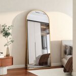 Miroir mural 180x80 cm - miroir sur pied - miroir de sol - cadre en metal - miroir autoportant - pour ...