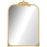Miroir mural 60 x 87 cm miroir de bain en style baroque avec cadre en mtal dcoratif pour salon et chambre ...