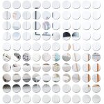 Miroir mural autocollant 100 pices rond en acrylique bricolage muraux auto adhsif ronds decoration ...
