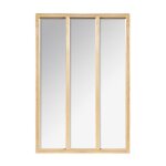 Miroir mural en bois rectangle 3 colonnes h116 cm - beige - scandinave - moderne - silumen Miroir mural en bois rectangle 3 colonnes h116 cm - beige - scandinave - moderne - silumen