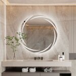 Miroir mural avec clairage led miroir salle de bain intgr miroir lumineux anti bue 3 interrupteurs ...