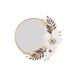 Miroir mural avec fleurs multicolores en métal 749x76x724 cm Miroir mural avec fleurs multicolores en métal 749x76x724 cm