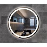 Miroir mural lumineux led de salle de bain rond simple tanche 3 couleurs lumire avec interrupteur tactile ...