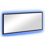 Miroir mural moderne - vidaxl - ch�ne noir - 90x85x37 cm - �clairage led int�gr� - alimentation usb - ...