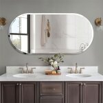 Miroir mural ovale 120x60cm grand miroir de maquillage sans cadre pour salle de bain chambre salon Miroir mural ovale 120x60cm grand miroir de maquillage sans cadre pour salle de bain chambre salon