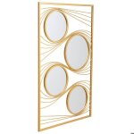 Miroir mural rectangulaire en m�tal dor�