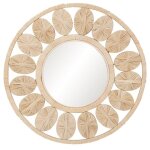 Miroir mural rond diamtre 37cm dcoration esprit naturel en palmier et jonc de mer