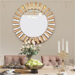 Miroir mural rond entr�e - 80cm grand miroir d�coration murale miroir suspendu d�coratif pour salon chambre ...