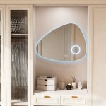 Miroir mural de salle de bain led - anti - bue - 3 mode de lumires dimmable - touche tactile - avec ...