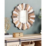 Miroir mural soleil bois clair � 66 cm ecatepec