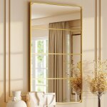 Miroir mural verri�re homcom rectangulaire style industriel horizontal ou vertical avec 4 crochets en ...