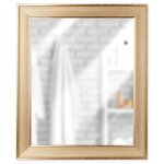 Miroir mural rectangulaire - vilde - 495x595 cm - cadre dor� - plastique de haute qualit� - installation ...