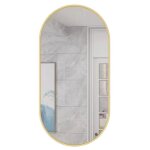 Miroir ovale 100x50cm cadre dor