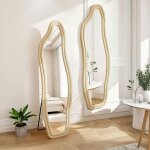 Miroir pleine longueur 140 x 45 cm miroir asym�trique forme organique moderne miroir sur pied miroir ...