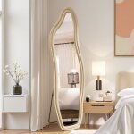 Miroir pleine longueur - 140x45 cm - verre tremp� hd - cadre en velours - � accrocher ou � poser - d�coratif ...