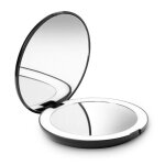 Miroir de poche éclairé à led grossissement 1x / 10x - grand miroir de maquillage à main avec lumière ... Miroir de poche éclairé à led grossissement 1x / 10x - grand miroir de maquillage à main avec lumière ...