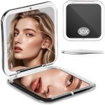 Miroir de poche grossissant 1x / 30x sans tain interrupteur magn�tique pliable portable noir .