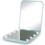 Miroir de poche grossissant miroir de voyage rechargeable par usb avec lumi�re petit miroir de maquillage ...
