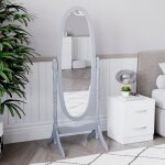 Miroir psych ovale nishano ? miroir sur pied autoportant pleine longueur pour coiffeuse gris