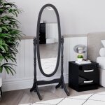 Miroir psych ovale nishano ? miroir sur pied autoportant pleine longueur pour coiffeuse noir