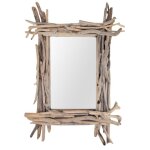 Miroir rectangulaire en bois flott 60x40cm dco bord de mer