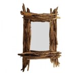 Miroir rectangulaire en bois flotté 65x50cm. décoration murale Miroir rectangulaire en bois flotté 65x50cm. décoration murale