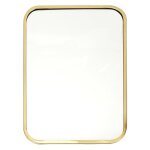 Miroir rectangulaire cadre m�tal dor� coins arrondis 25x34cm - poppy