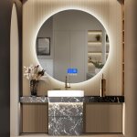Miroir rond de 100 cm miroir salle de bain lumineux 3 modes dclairage anti bue interrupteur tactile ...