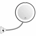 Miroir rond lumineux flexible grossissant x10 avec ventouse et col pliable label Miroir rond lumineux flexible grossissant x10 avec ventouse et col pliable label