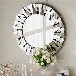 Miroir rond mural salon - grand miroir murale - entr�e miroir suspendu design - miroir d�coratif design ...