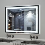 Miroir de salle de bain 70x50cm anti - bue interrupteur tactile 3 couleur clairage rglable miroir ...