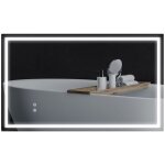Miroir salle de bain - homcom - 100 x 60 cm - clairage led - interrupteur tactile lumire 3 couleurs ...