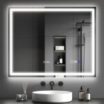 Miroir salle de bain - homcom - led - bluetooth - 80 x 100 cm - lumi�re r�glable 3 couleurs anti - bu�e ...