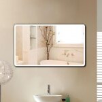Miroir de salle de bain led 120 x 70 cm - yis - blanc froid - a suspendre - verre Miroir de salle de bain led 120 x 70 cm - yis - blanc froid - a suspendre - verre