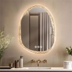 Miroir de salle de bain - led - 60x80cm - 3 modes lumineux - anti - bu�e - ip66