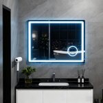 Miroir de salle de bain led - miroir de salle de bain anti - bue - miroir de salle de bain mural avec ...