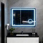 Miroir de salle de bain led - miroir de salle de bain mural anti - bue - 3 mode de lumires dimmable ...