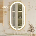 Miroir salle de bain led ovale grand miroir lumineux mural 100x50cm anti bue 3 tactile avec clairage ...