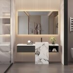 Miroir de salle de bain miroir lumineux led 80x140 cm avec anti - bue touche tactile et clairage rglable ...