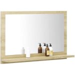 Miroir de salle de bain miroir mural miroir avec tablette chne sonoma 60x105x37[116]