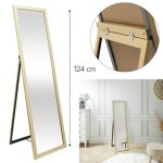 Miroir - home deco factory - sur pied - dor� - h122 x l35 x p3 cm