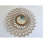 Miroir - ornamura - soleil dor� - 60 cm - m�tal - design chic et �l�gant