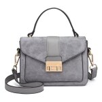Miss lulu petit sac � main femme petit sac bandouli�re m�tal carr� sac � rabat �l�gant avec suede et ...