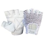 Mitaines gants - pss - fitness - cuir - rembourr� - respirant - blanc