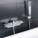 Mitigeur de baignoire cascade mural robinet de baignoire avec douche � main mont� mur avec support mural ...