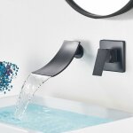 Mitigeur de baignoire mural cascade noir robinet de salle de bain cascade encastr robinet pour baignoire ...