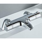 Mitigeur de baignoire thermostatique en laiton finition chromée avec contrôle de la température idéal ... Mitigeur de baignoire thermostatique en laiton finition chromée avec contrôle de la température idéal ...